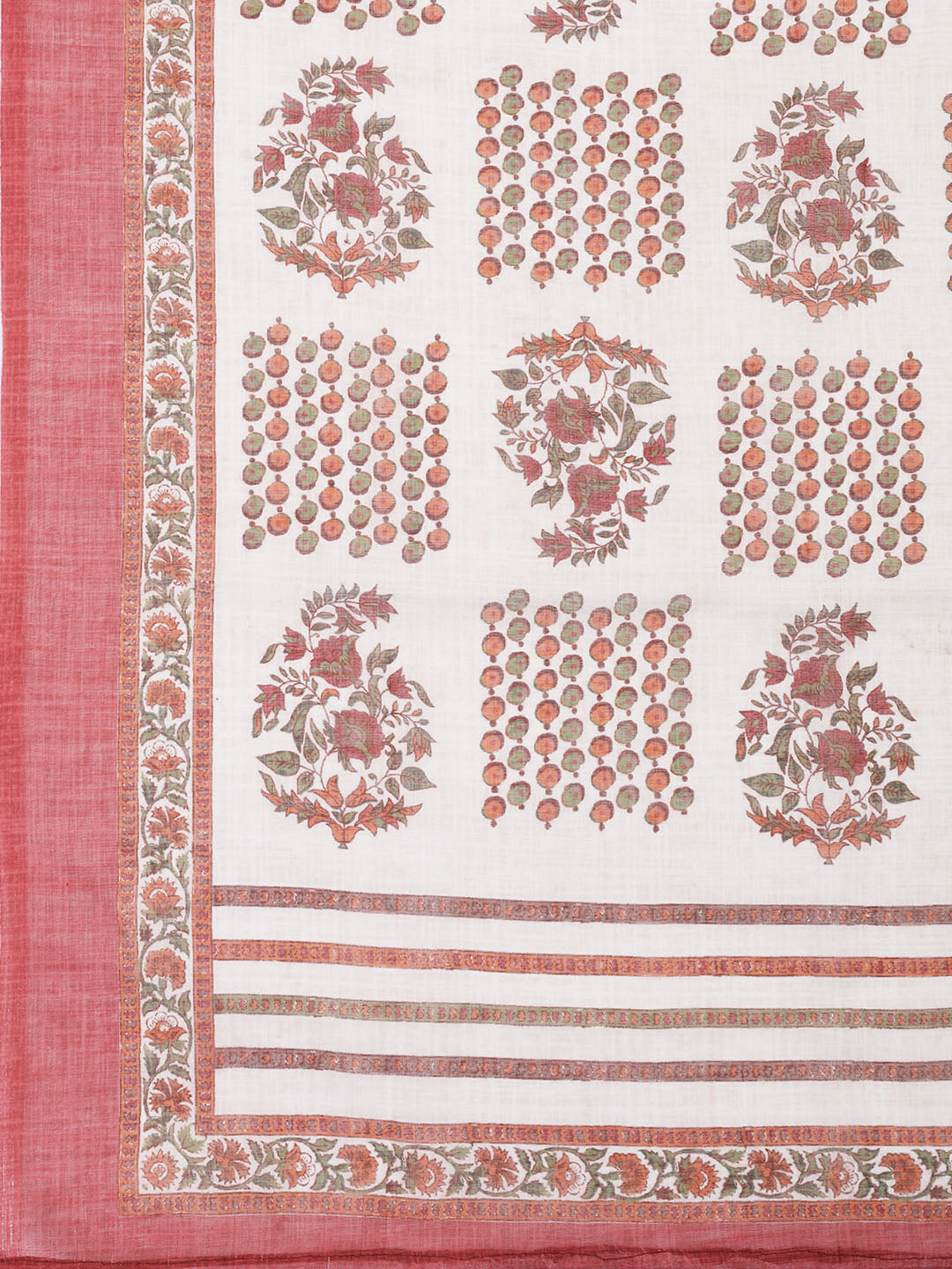 Printed Chanderi Unstitched Suit With Dupatta