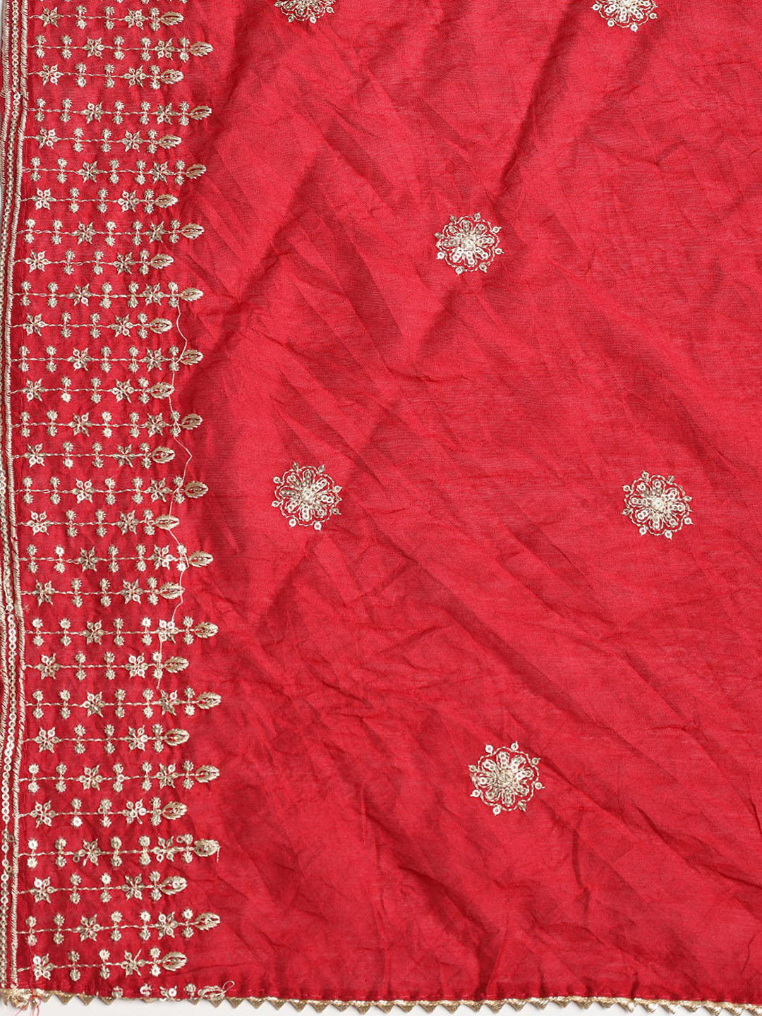 Neck Embroidered Cotton Blend Unstitched Suit With Dupatta