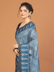 Digital Printed Tussar Woven Saree