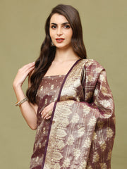 Woven Chanderi Unstitched Suit With Dupatta