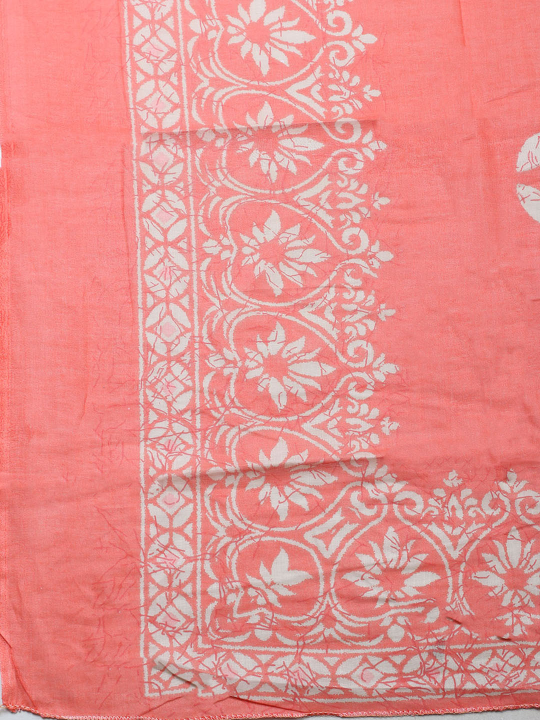 Printed Cotton Blend Unstitched Suit With Pant &amp; Dupatta