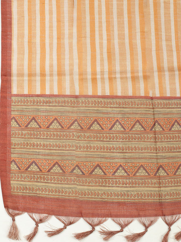 Embroidered Chanderi Unstitched Suit With Pant &amp; Dupatta
