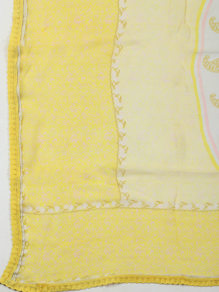 Printed Muslin Unstitched Suit With Pant &amp; Dupatta
