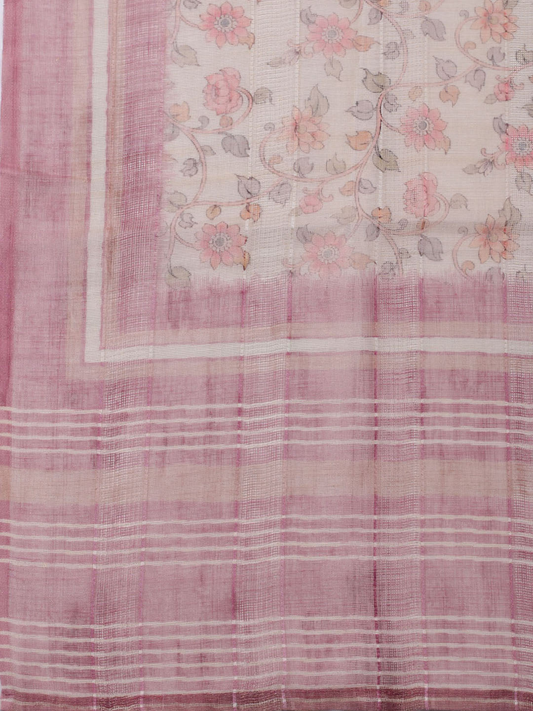 Embroidered Linen Unstitched Kurta With Pant & Dupatta