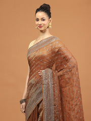 Sequence Embroidery Tissue Saree