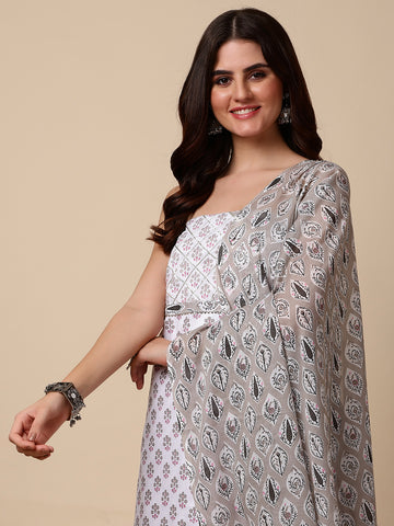 Printed Cotton Unstitched Suit With Dupatta