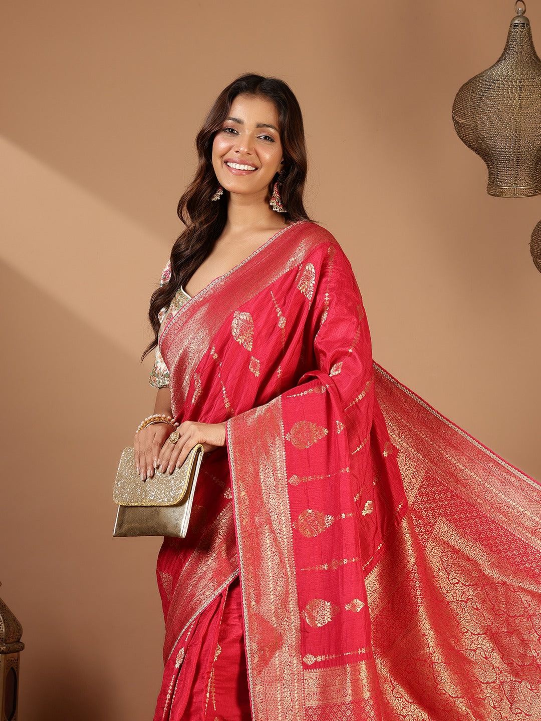 Embroidered Dola Silk Saree