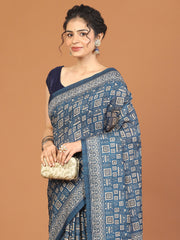 Digital Printed Tussar Woven Saree