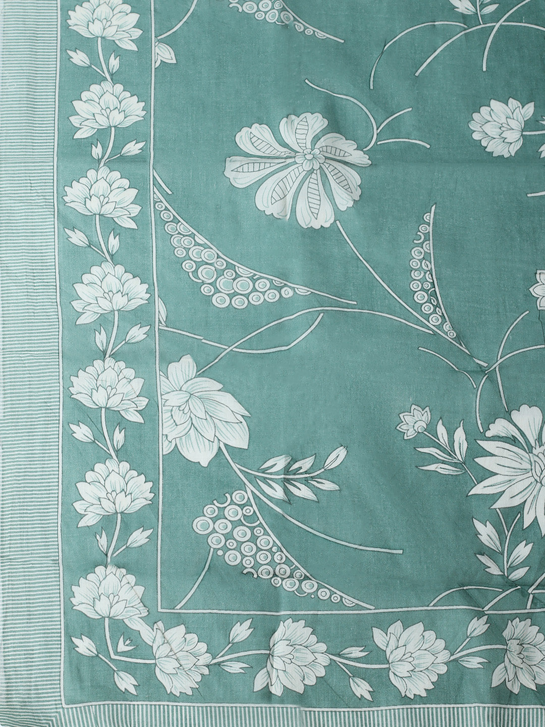 Printed Cotton Blend Unstitched Suit With Pant &amp; Dupatta
