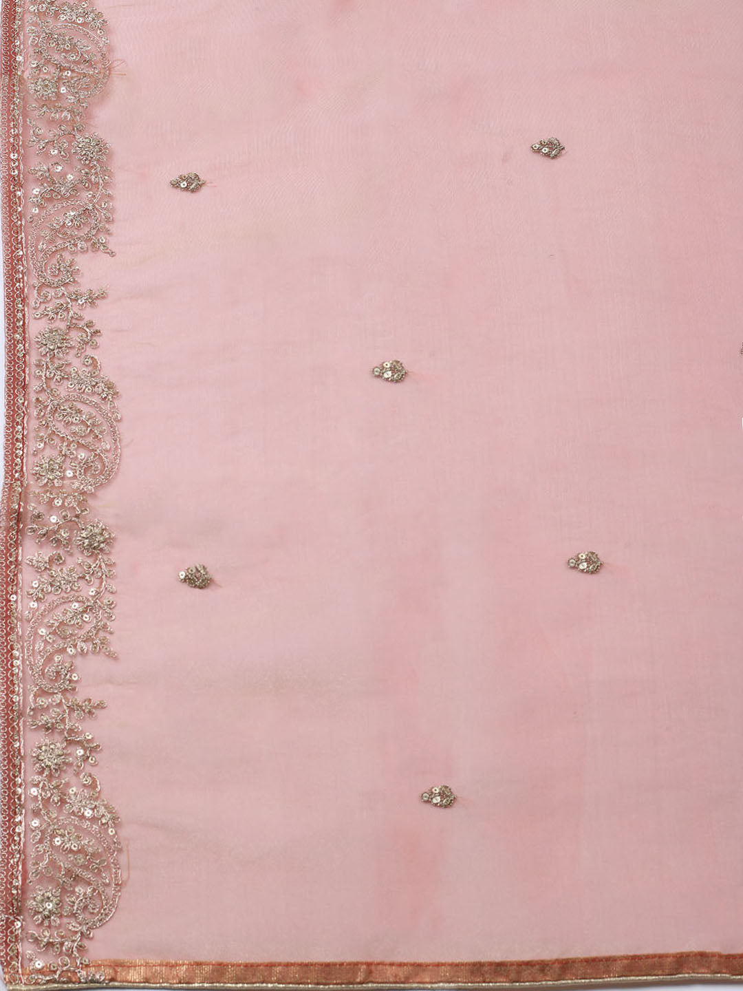 Embroidered Tissue Unstitched Suit With Pant &amp; Dupatta