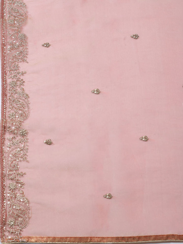 Embroidered Tissue Unstitched Suit With Pant &amp; Dupatta