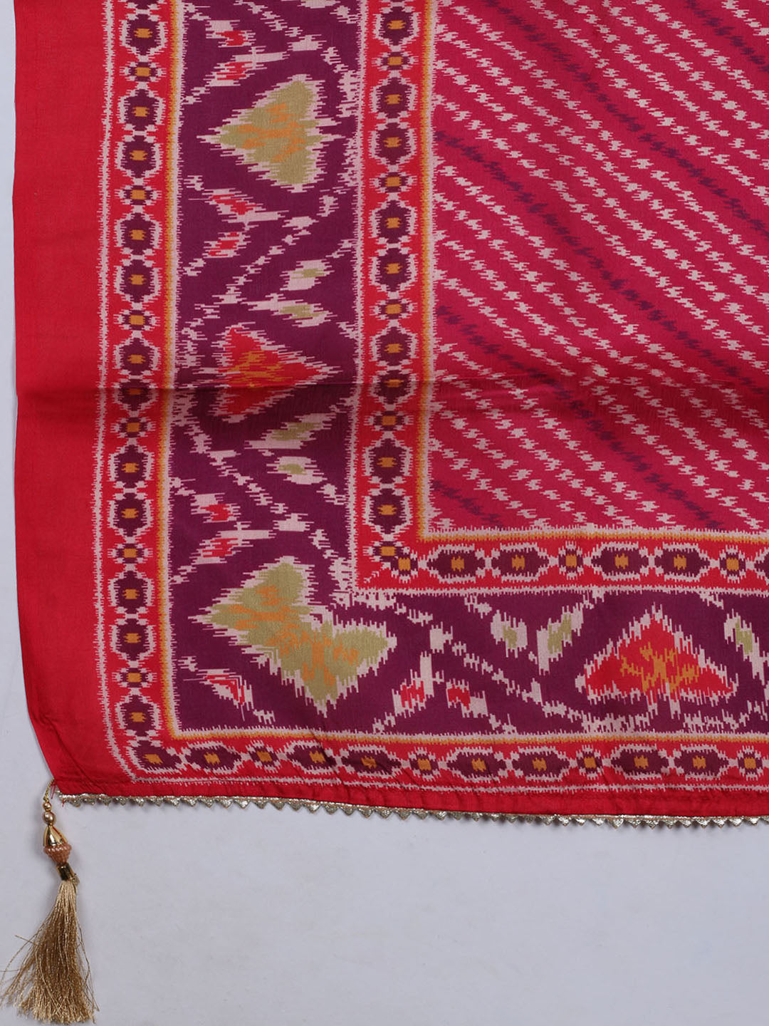 Printed Chanderi Unstitched Suit With Dupatta