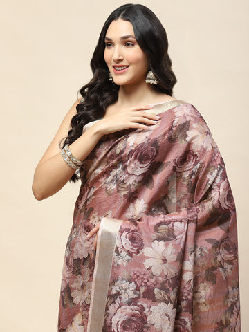 Digital Floral Printed Cotton Saree