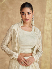 Sequins Work Jacket Style Georgette Lehenga