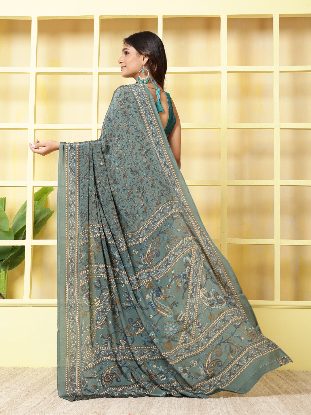 Digital Printed Crepe Saree