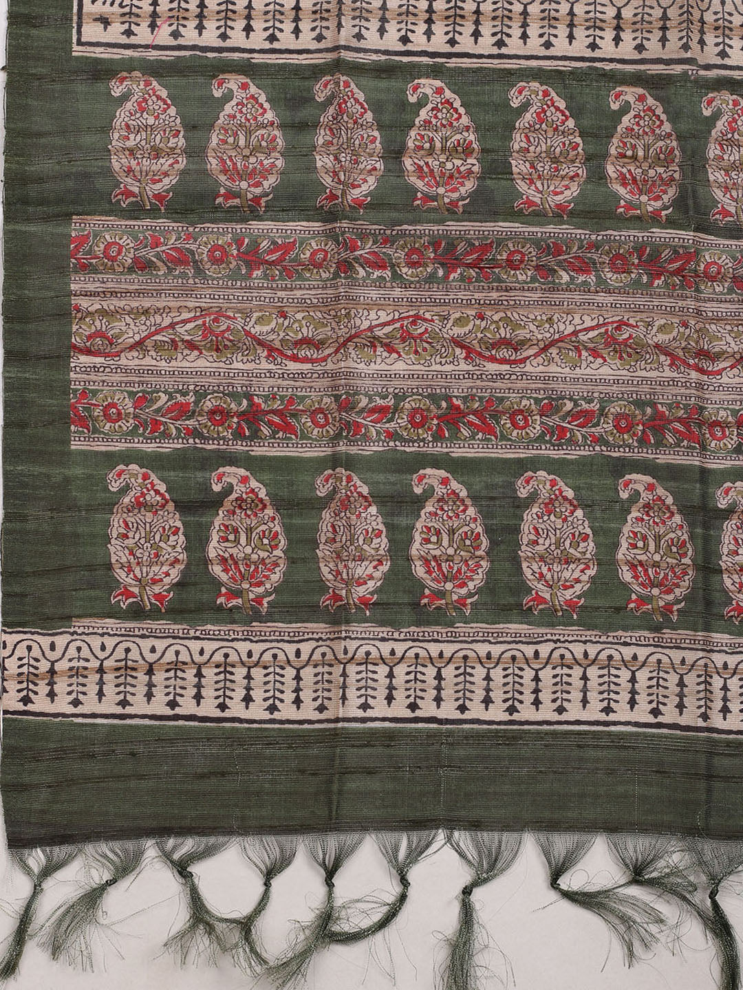 Embroidered Art Silk Unstitched Suit With Dupatta