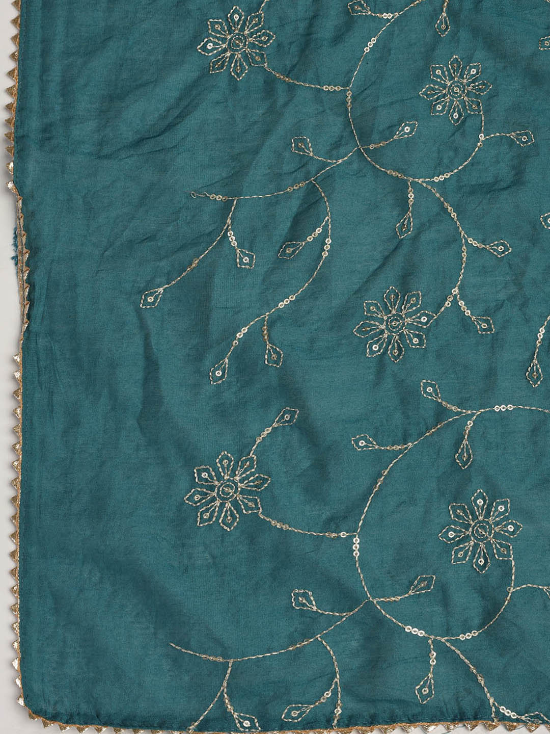 Neck Embroidered Cotton Blend Unstitched Suit With Dupatta