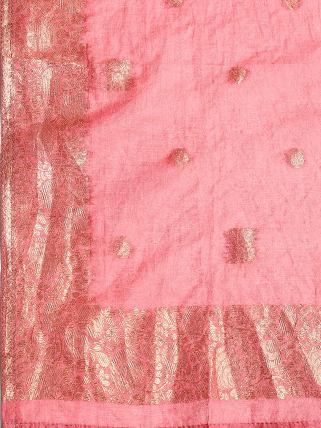 Woven Neck Chanderi Unstitched Suit With Dupatta