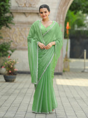 Cutdana Embroidery Organza Saree