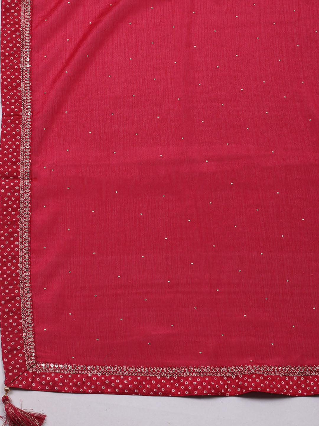 Embroidered Art Silk Unstitched Suit With Dupatta