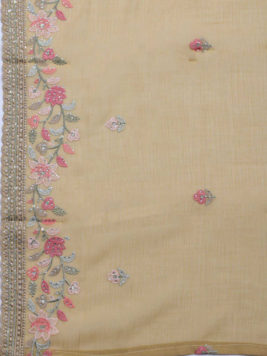 Embroidered Chiffon Unstitched Suit With Dupatta