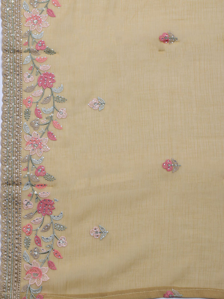 Embroidered Chiffon Unstitched Suit With Dupatta