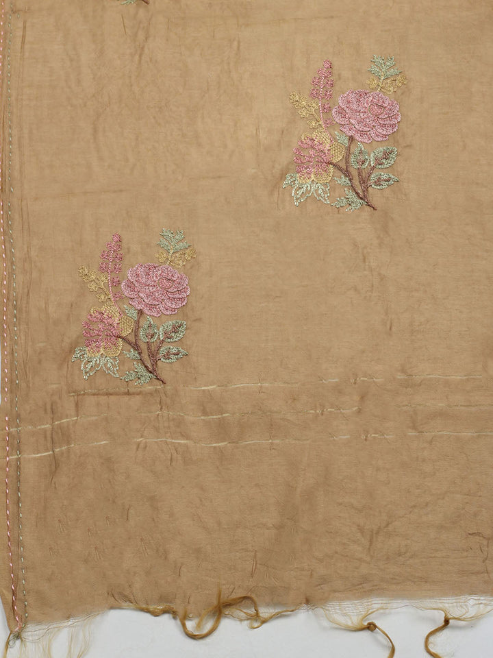 Embroidered Muslin Unstitched Suit With Pant &amp; Dupatta