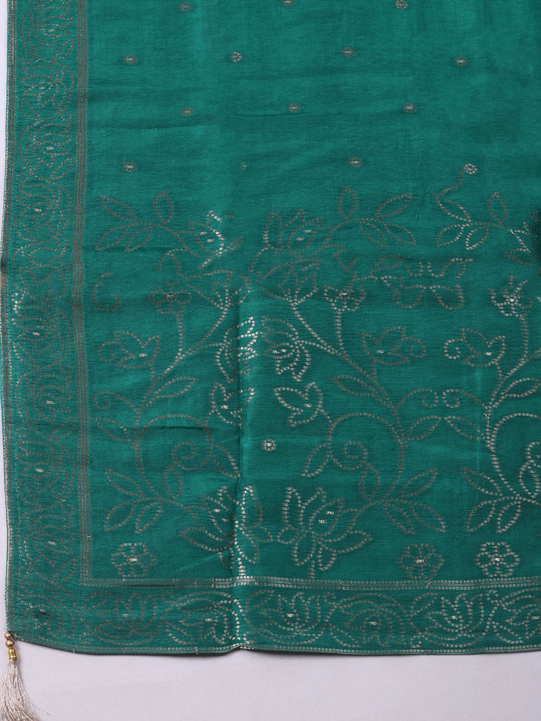 Woven Design Chanderi Unstitched Kurta With Pant &amp; Dupatta