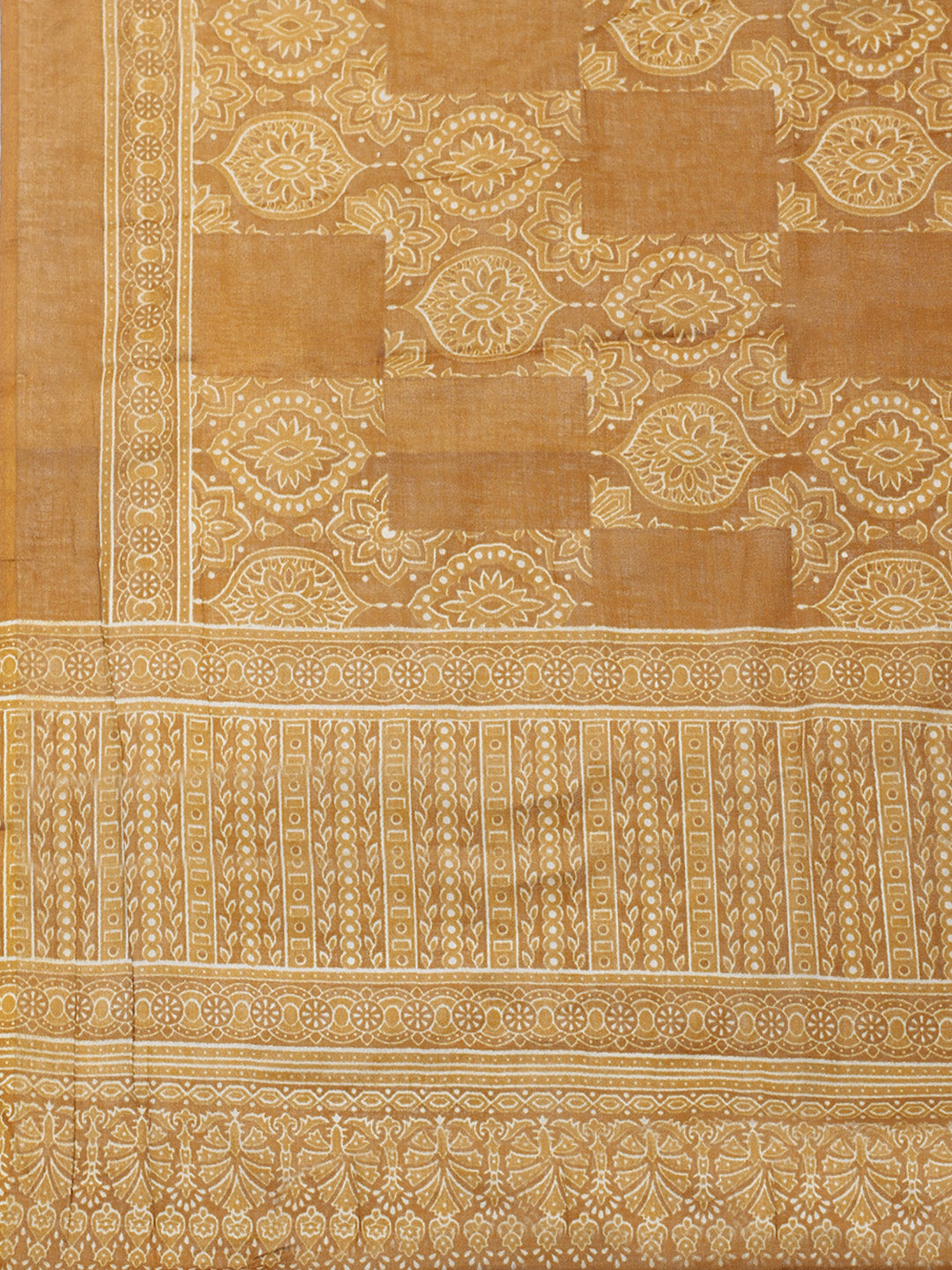 Printed Cotton Blend Unstitched Suit With Pant &amp; Dupatta