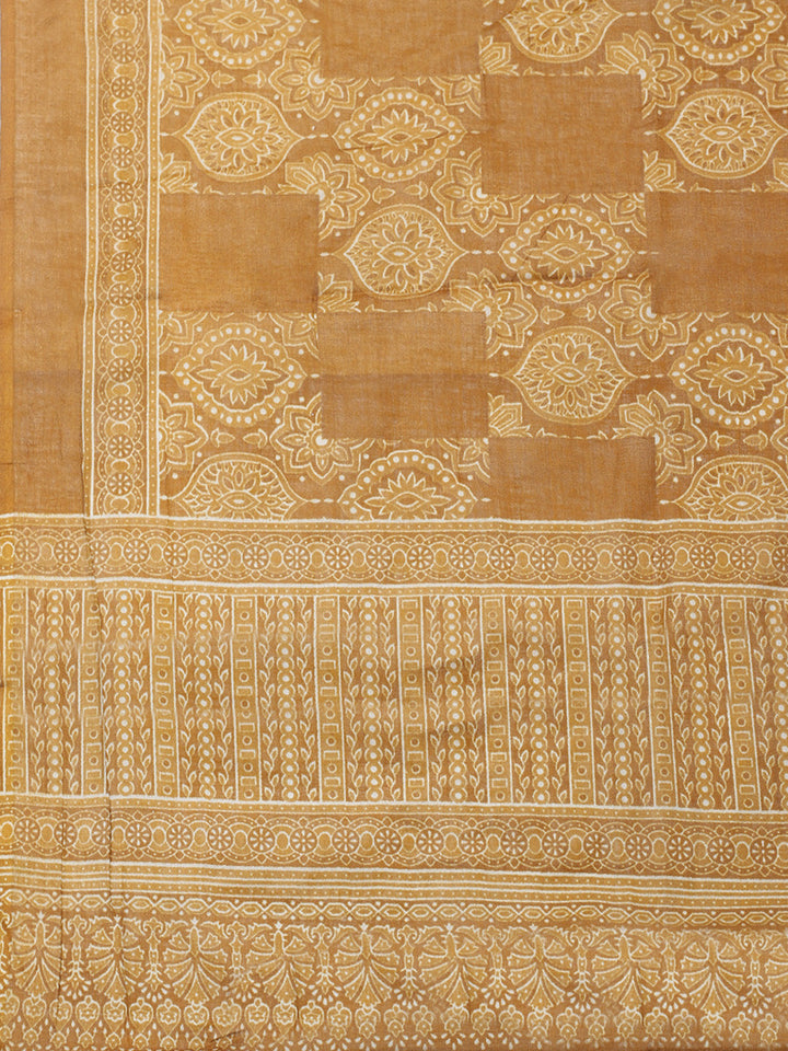 Printed Cotton Blend Unstitched Suit With Pant &amp; Dupatta