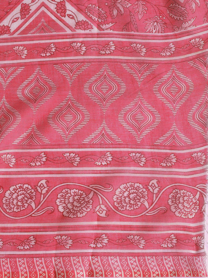 Neck Embroidered Cotton Blend Unstitched Suit With Dupatta