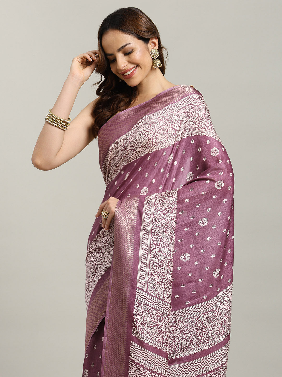 Printed Booti Dola Cotton Woven Saree