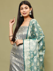 Woven Chanderi Unstitched Suit With Dupatta