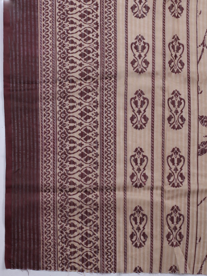 Patch Neck Cotton Blend Unstitched Suit With Dupatta