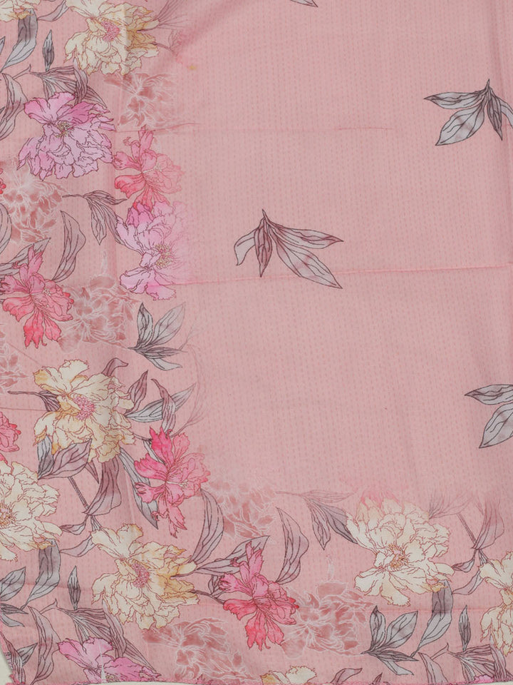 Printed Cotton Unstitched Suits Printed Suit With Pant &amp; Dupatta