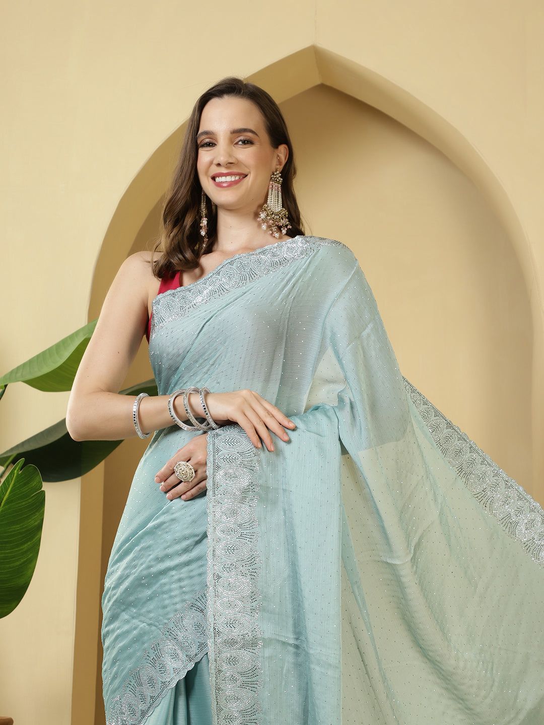 Digital Printed Chiffon Saree