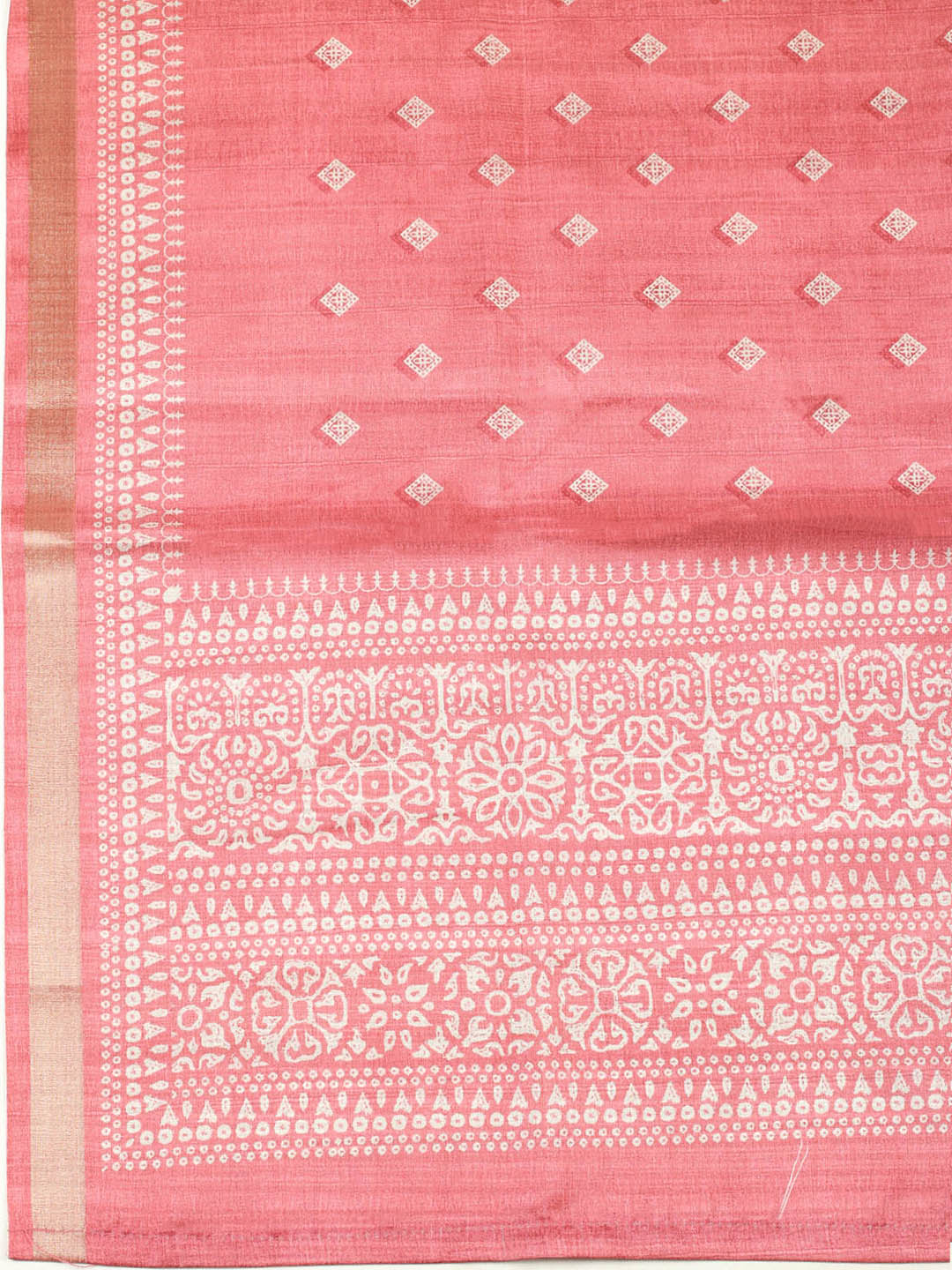 Printed Tussar Unstitched Suit With Pant &amp; Dupatta