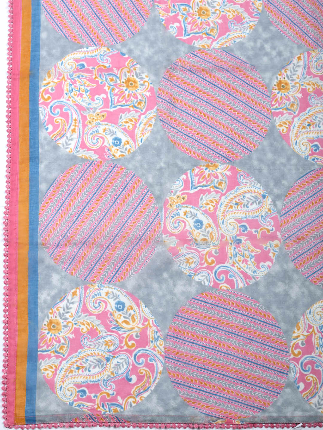 Embroidered Cotton Blend Unstitched Suit With Pant &amp; Dupatta