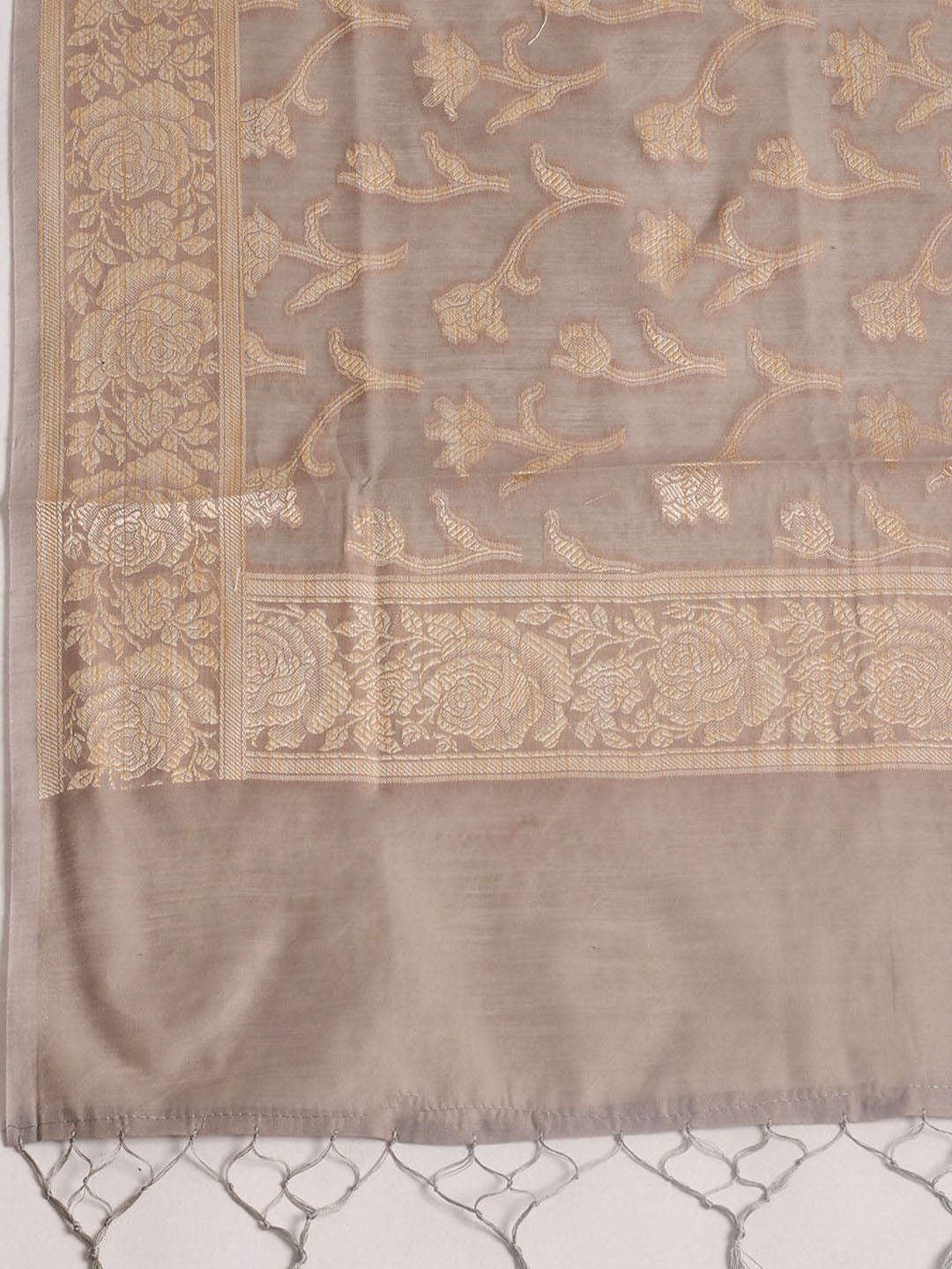 Woven Design Chanderi Unstitched Suit With Pant &amp; Dupatta