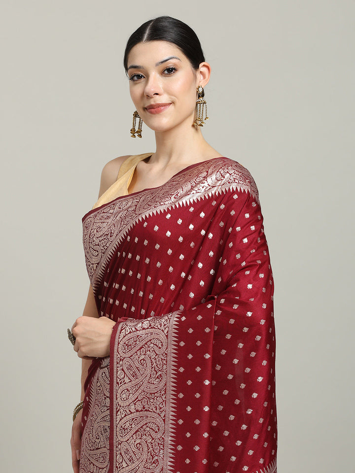 Zari Jaal Art Silk Woven Saree