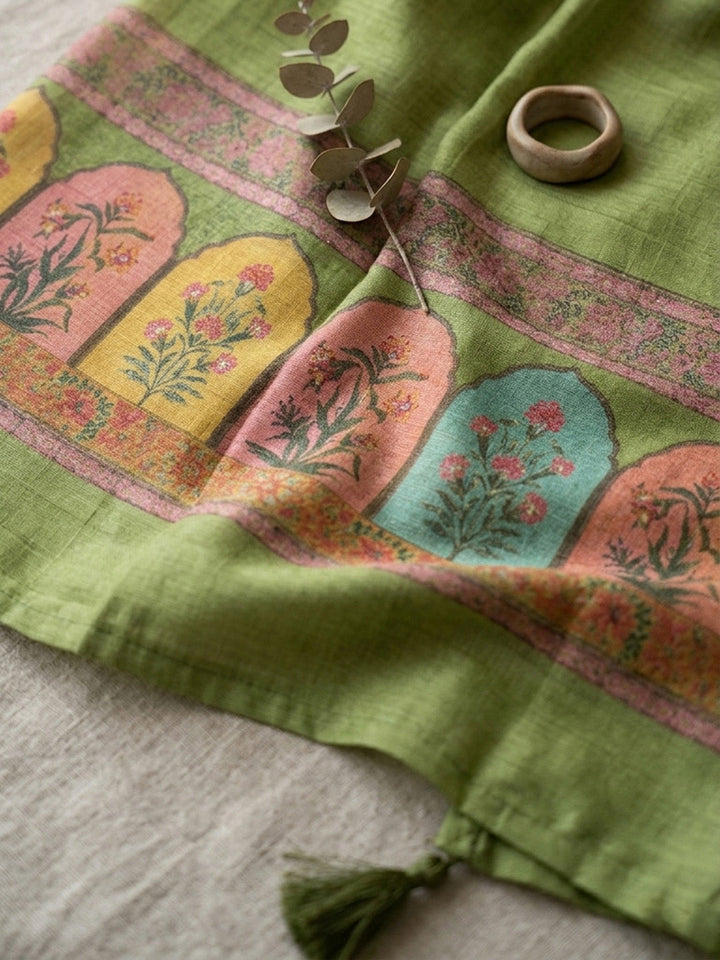Woven Design Chanderi Unstitched Suit Pant &amp; Dupatta