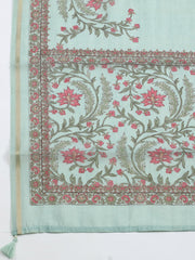 Embroidered Chanderi Unstitched Suit With Pant & Dupatta