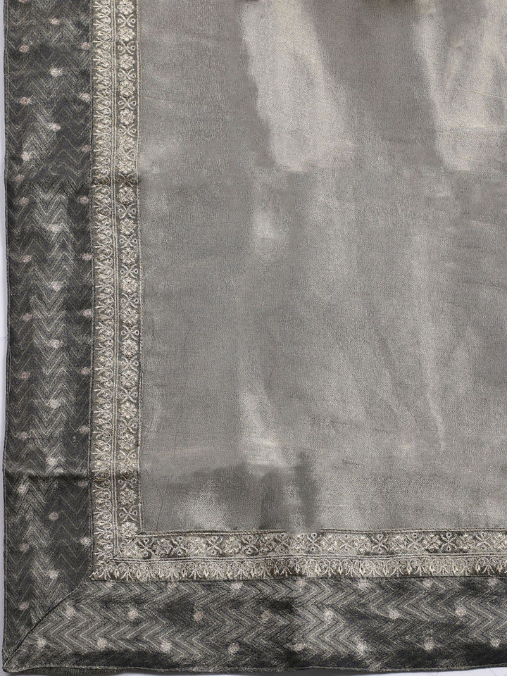 Banarasi Tissue Unstitched Suit With Dupatta