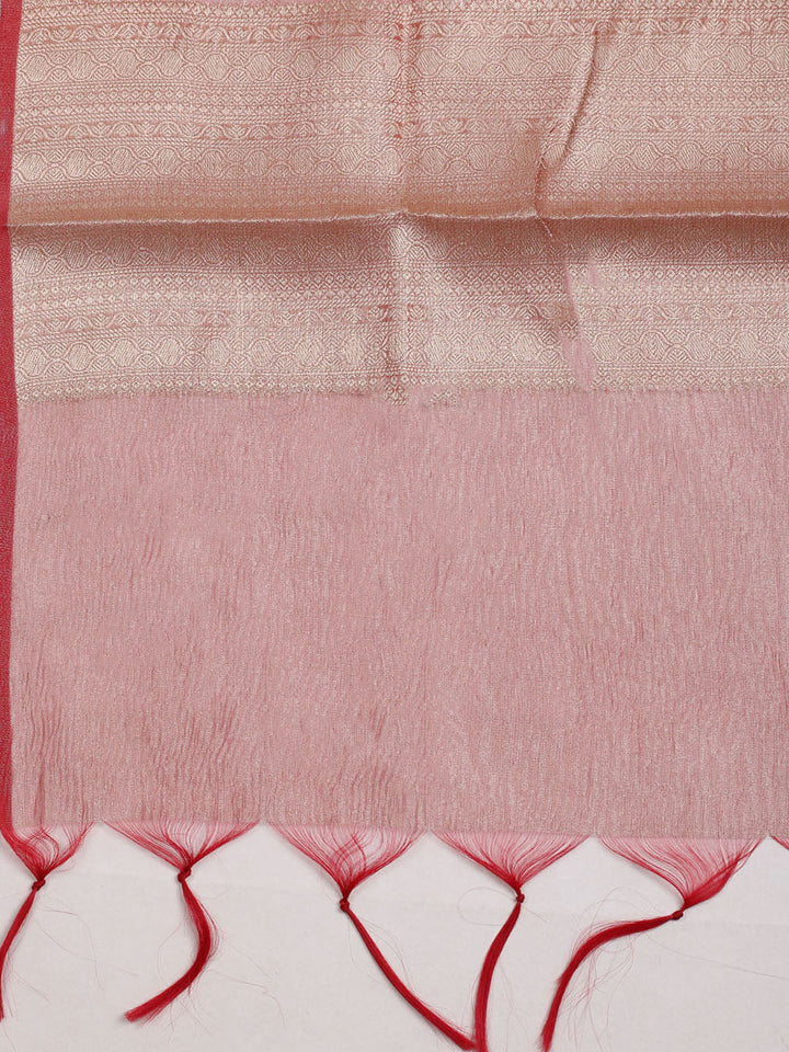 Neck Embroidered Tissue Unstitched Suit With Dupatta