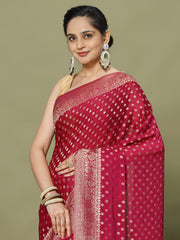 Zari Jaal Woven Crepe Saree