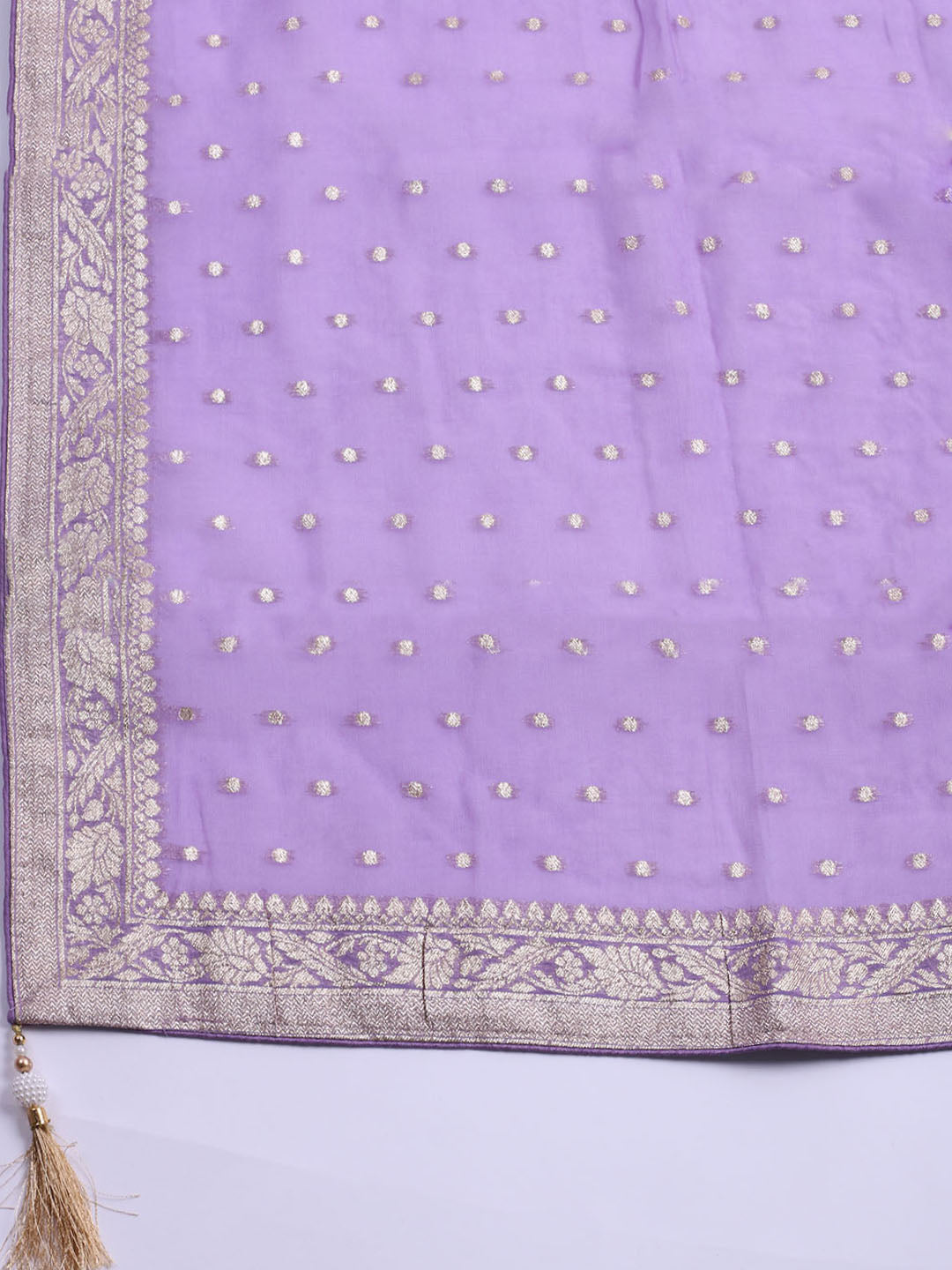 Embroidered Chanderi Unstitched Suit With Dupatta