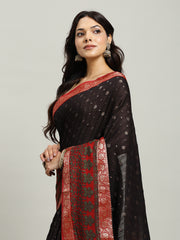 Digital Printed Cotton Blend Woven Saree