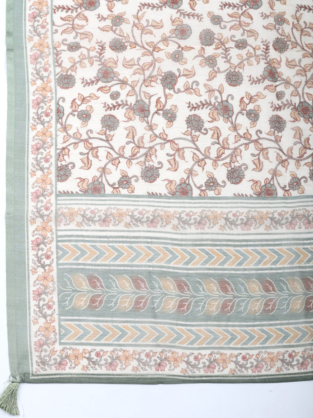 Embroidered Cotton Blend Unstitched Suit With Pant &amp; Dupatta