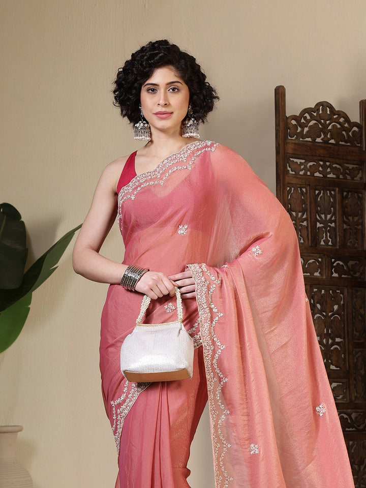 Embroidered Georgette Saree