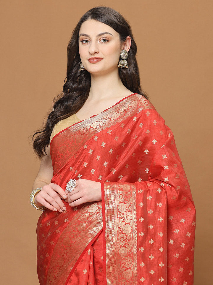 Zari Border Art Silk Woven Saree